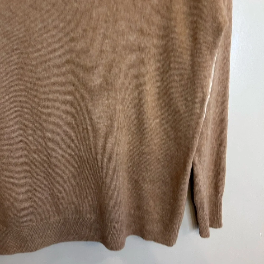 NWOT J. CREW Needle Punch Lace Wool Blend Crewneck Sweater brown cream size XXS
